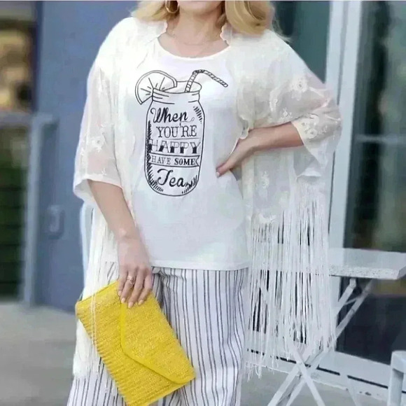 Cream Lace Kimono - Picture 4 of 12